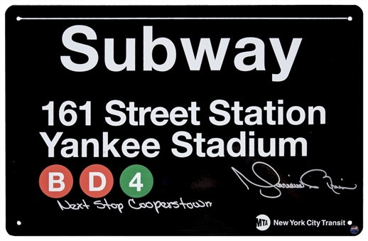 Mariano Rivera Autographed Yankee Stadium Subway Sign (Steiner)